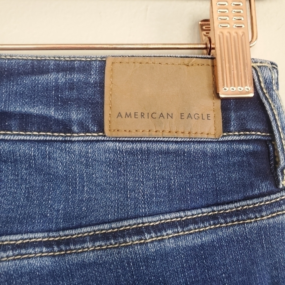 AE 2 American Eagle Skinny Jeans Super Hi Rise Jegging Ripped Distressed Stretch - Picture 7 of 12